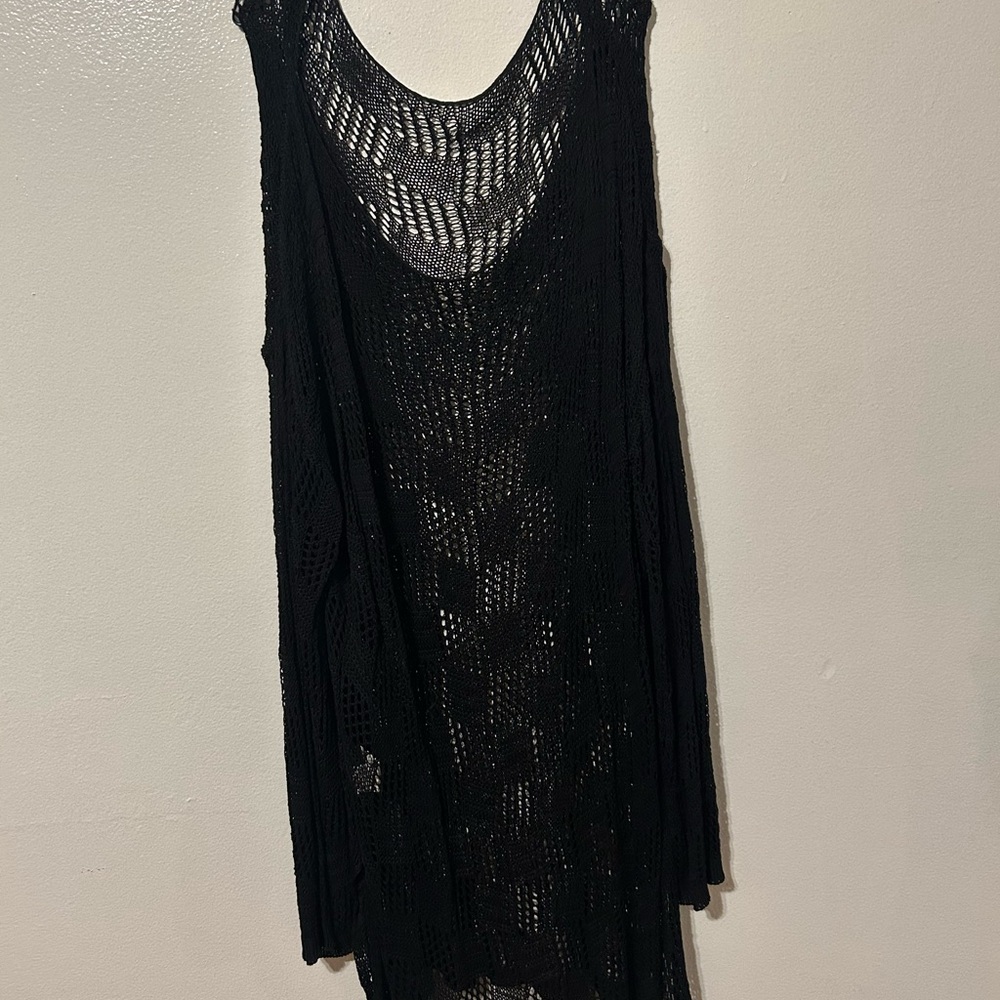 Chic Black Knit Cover-Up